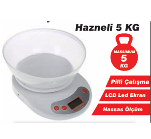 DMAX DİGİTAL HASSAS TERAZİ HAZNELİ 5Kg DMX4222